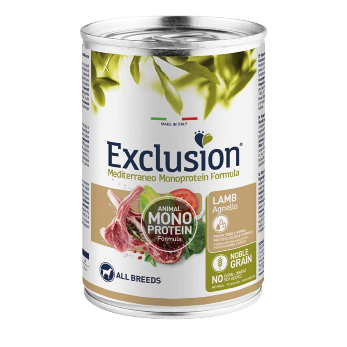 EXCLUSION Mediterraneo Monoprotein Formula XS-XL Miel conservă hrană umedă monoproteică câini (pate) 400g