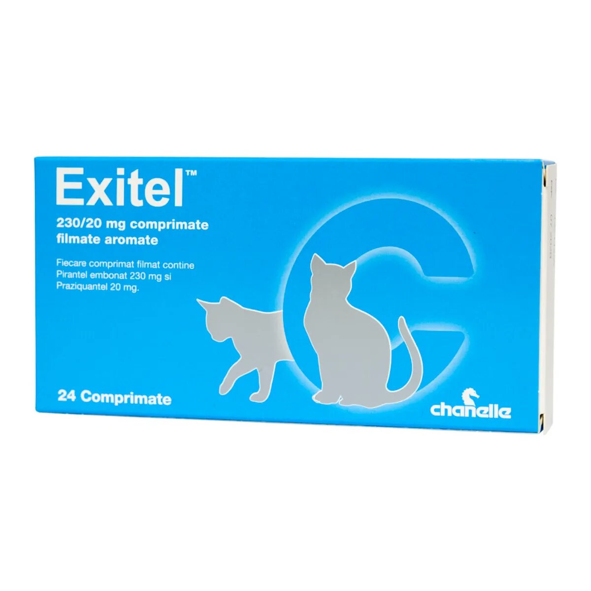 EXITEL 230/20mg deparazitare internă pisici comprimate 24buc
