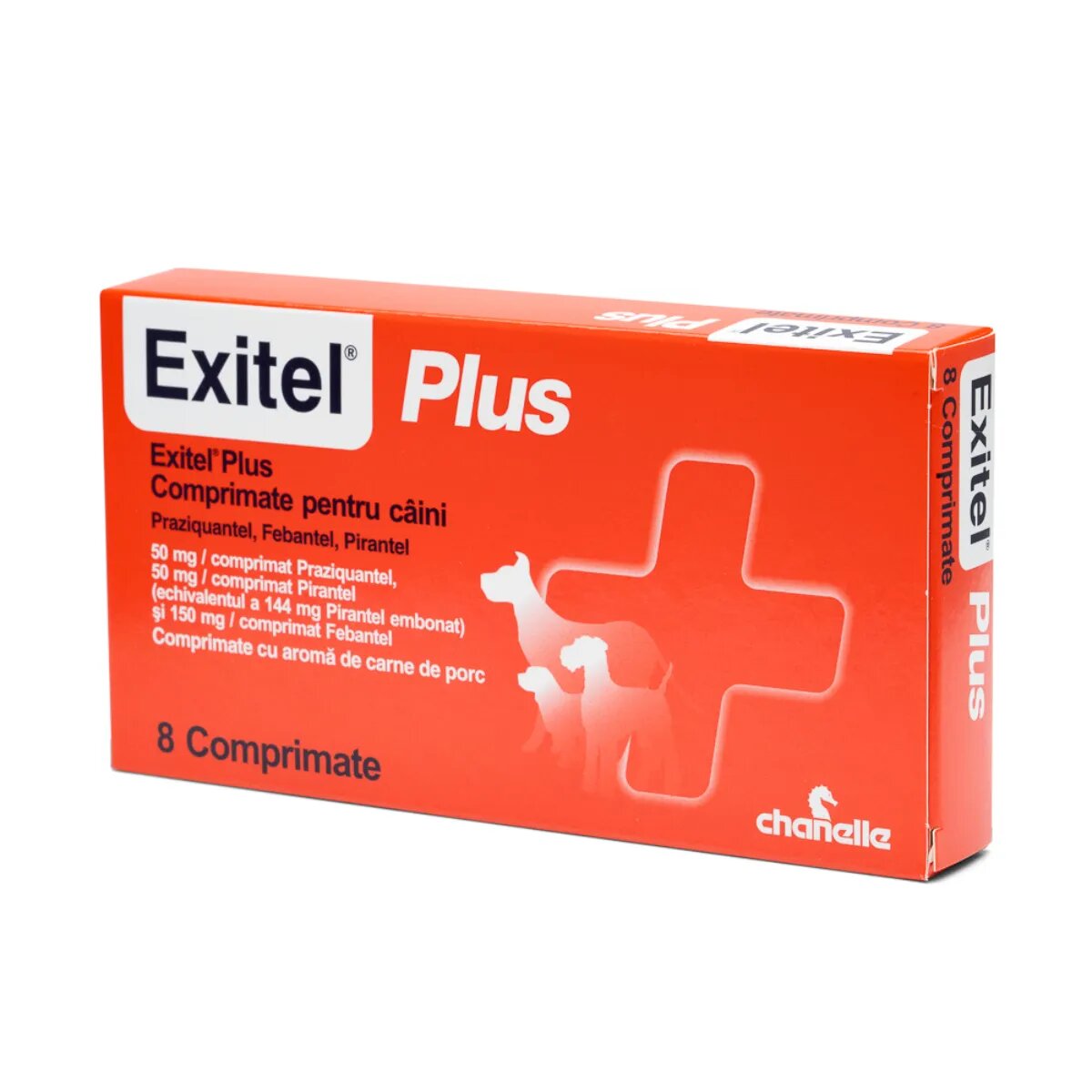 EXITEL Plus deparazitare internă câini XS-M comprimate Porc 8buc