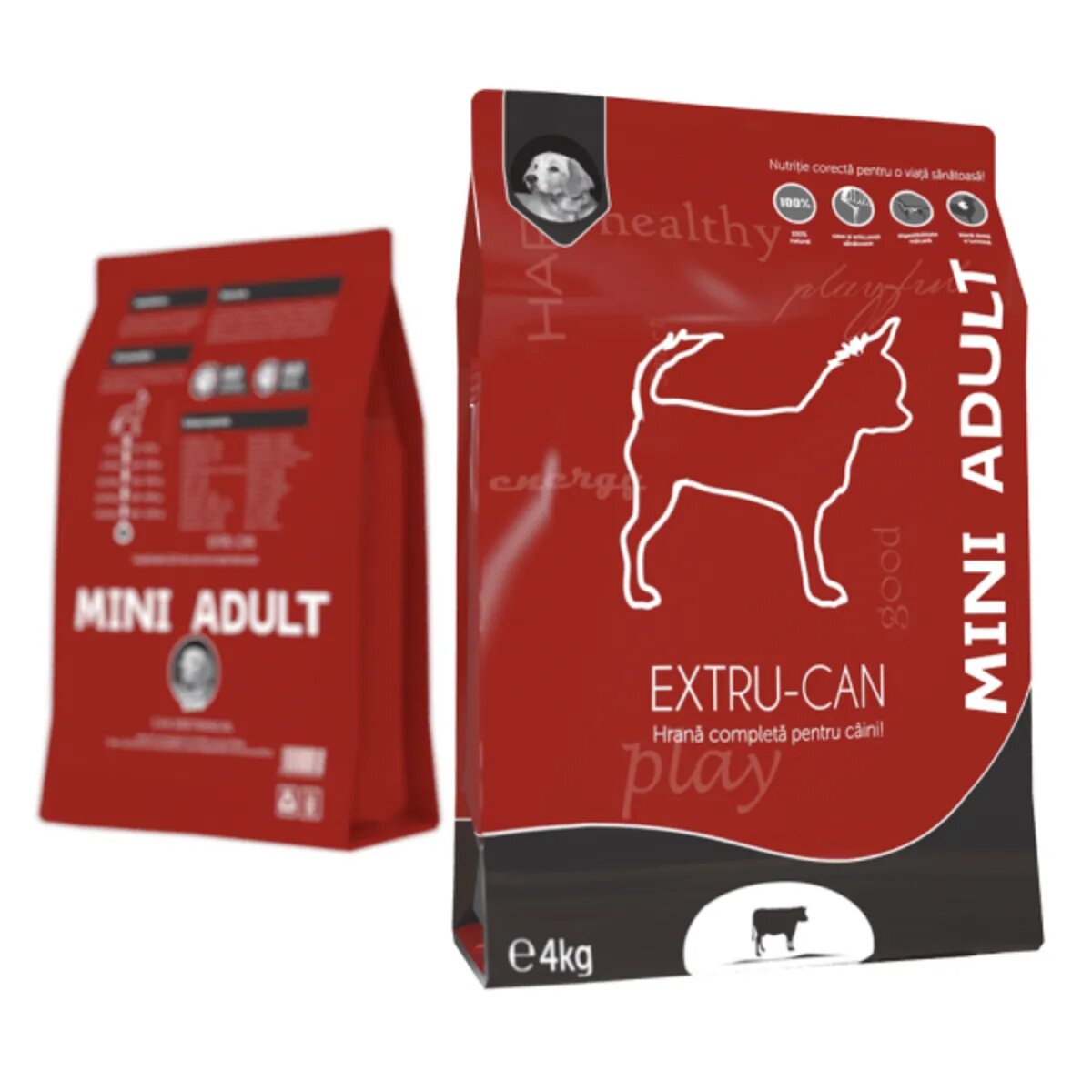 EXTRU-CAN Mini Adult XS-S Vită hrană uscată câini 4kg