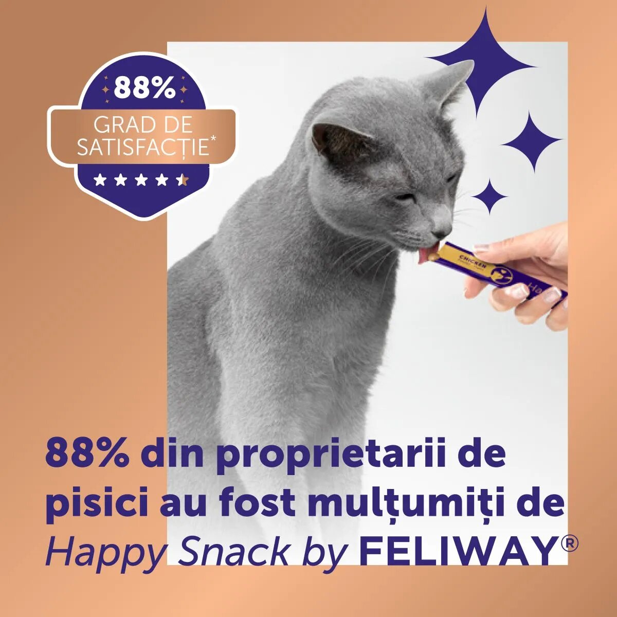FELIWAY Happy Snack Pui plic recompense funcționale pisici sistem nervos & calmante (topping) 15g x 6buc