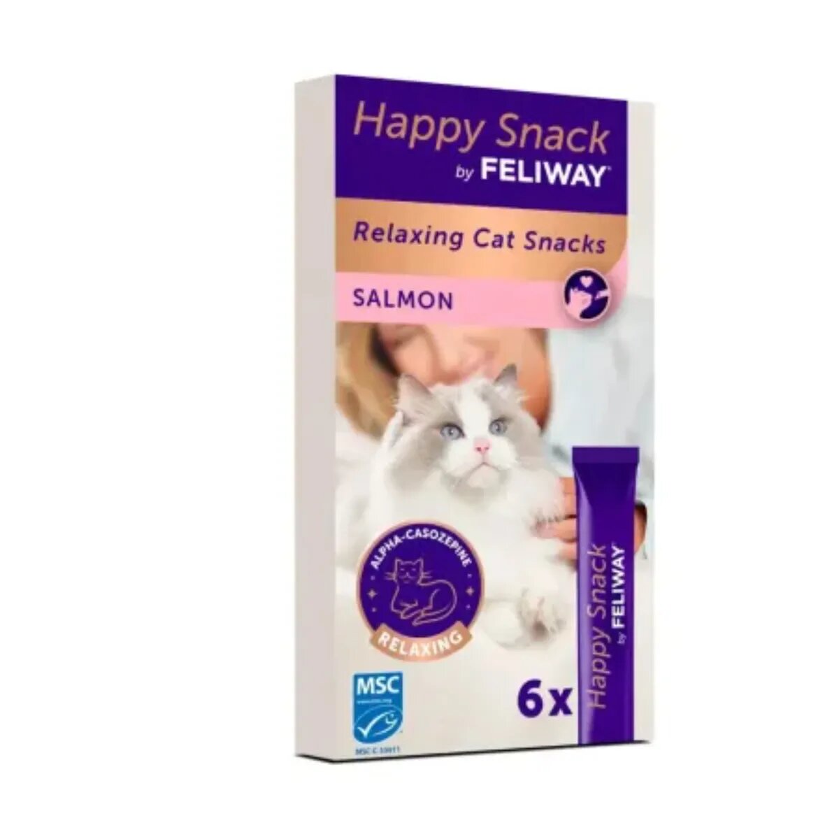 FELIWAY Happy Snack Somon plic recompense funcționale pisici sistem nervos & calmante (topping) 15g x 6buc