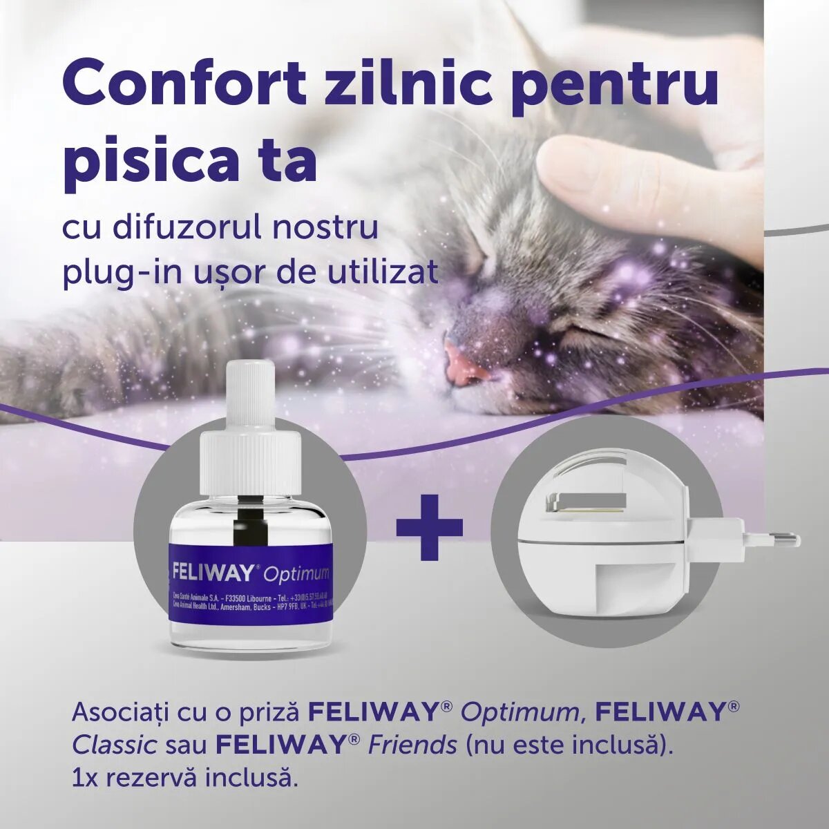 FELIWAY Optimum Rezervă diffuser feromoni sistem nervos & calmante pisici 48ml