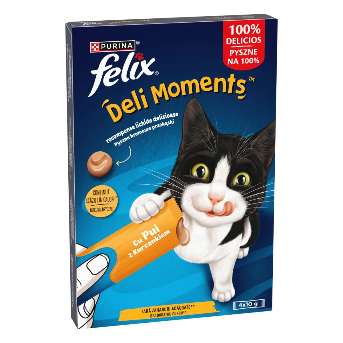 FELIX Deli Moments Pui plic recompense pisici (piure) 10g x 4buc