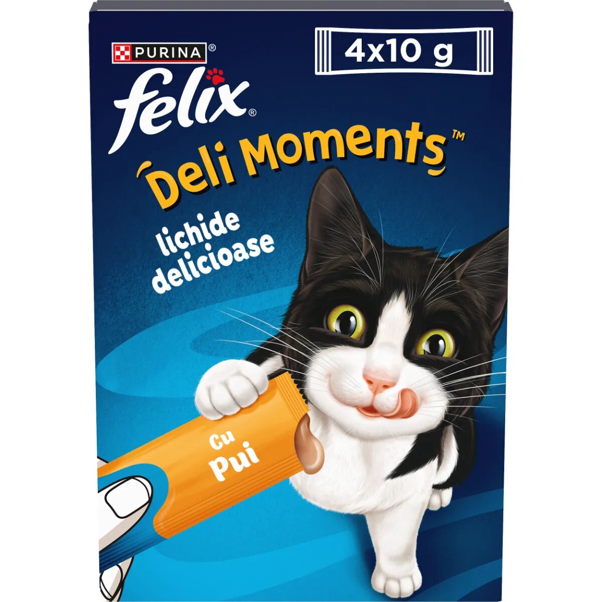FELIX Deli Moments Pui plic recompense pisici (piure) 10g x 4buc