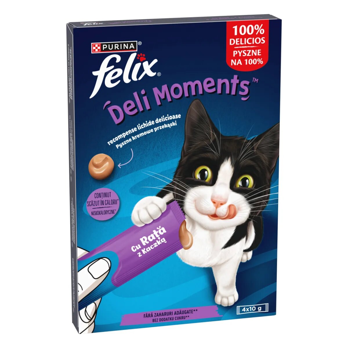 FELIX Deli Moments Rață plic recompense pisici (piure) 10g x 4buc