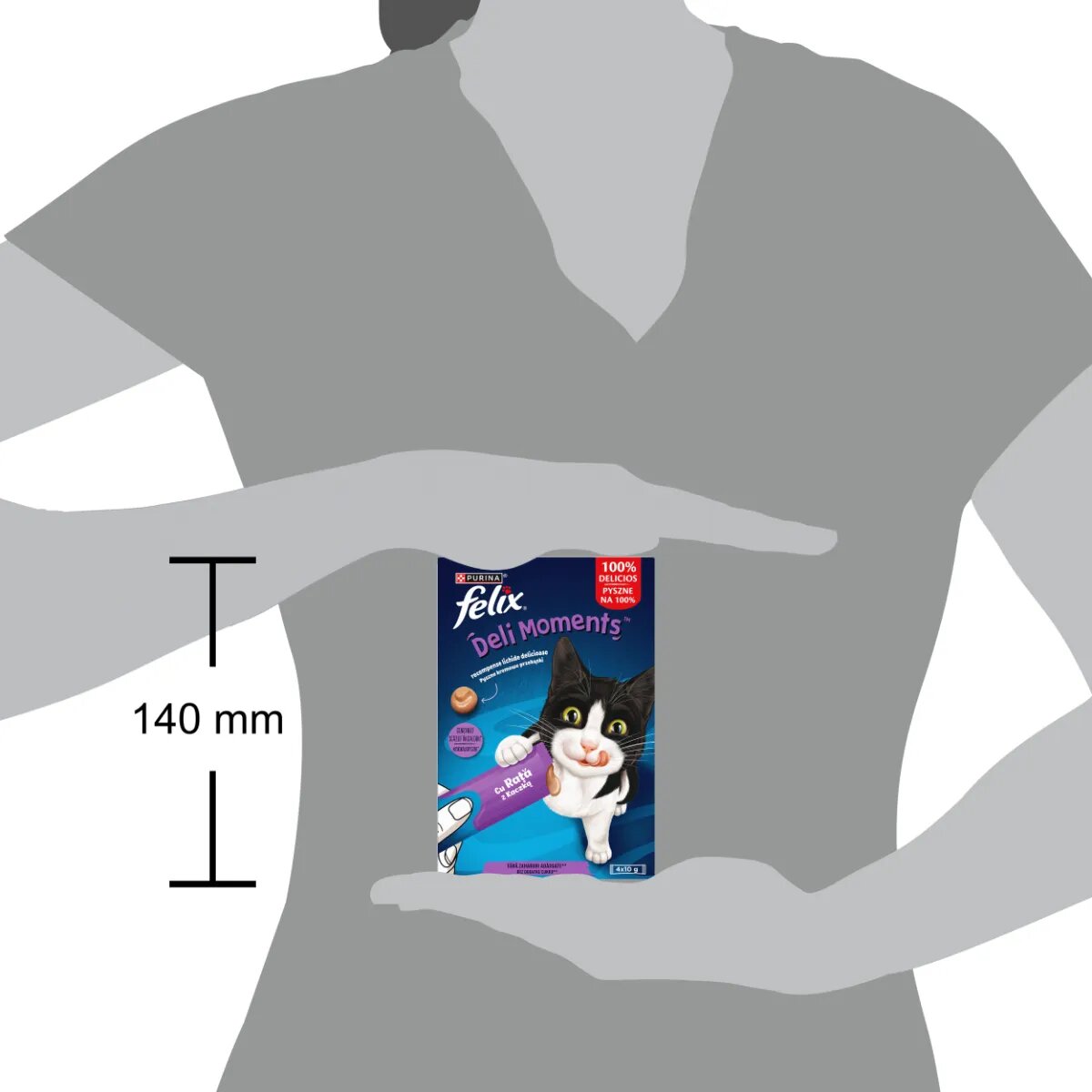 FELIX Deli Moments Rață plic recompense pisici (piure) 10g x 4buc