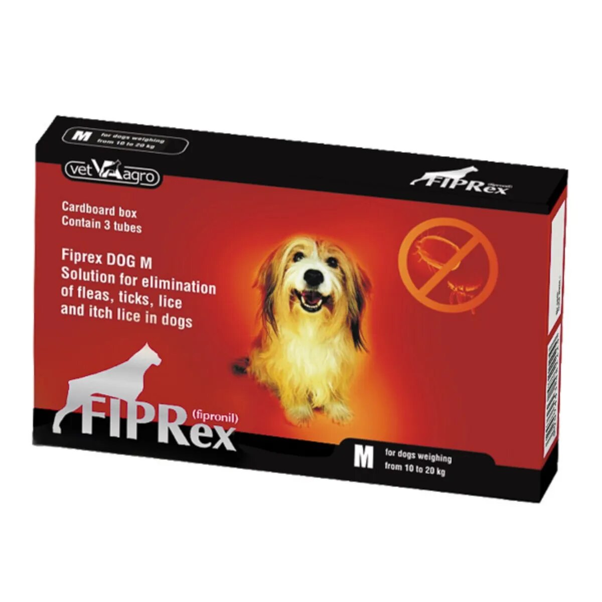 Fiprex deparazitare externă câini pipetă repelentă M(10 - 20kg) 3buc