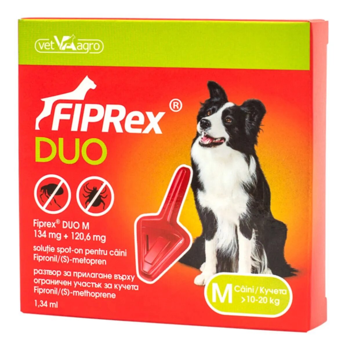 Fiprex Duo deparazitare externă câini pipetă repelentă M(10 - 20kg) 1buc