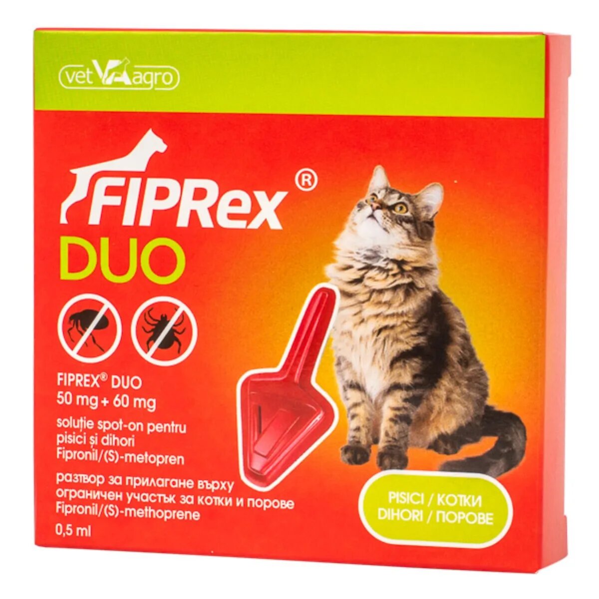 Fiprex Duo deparazitare externă pisici pipetă repelentă 1buc