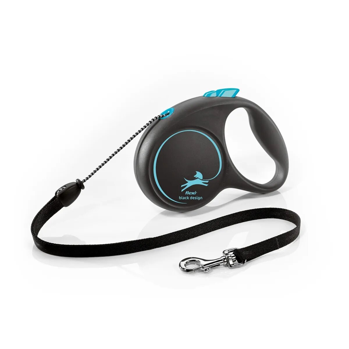 Flexi Black Design lesă șnur retractabilă câini poliester albastru M(20kg 5m)