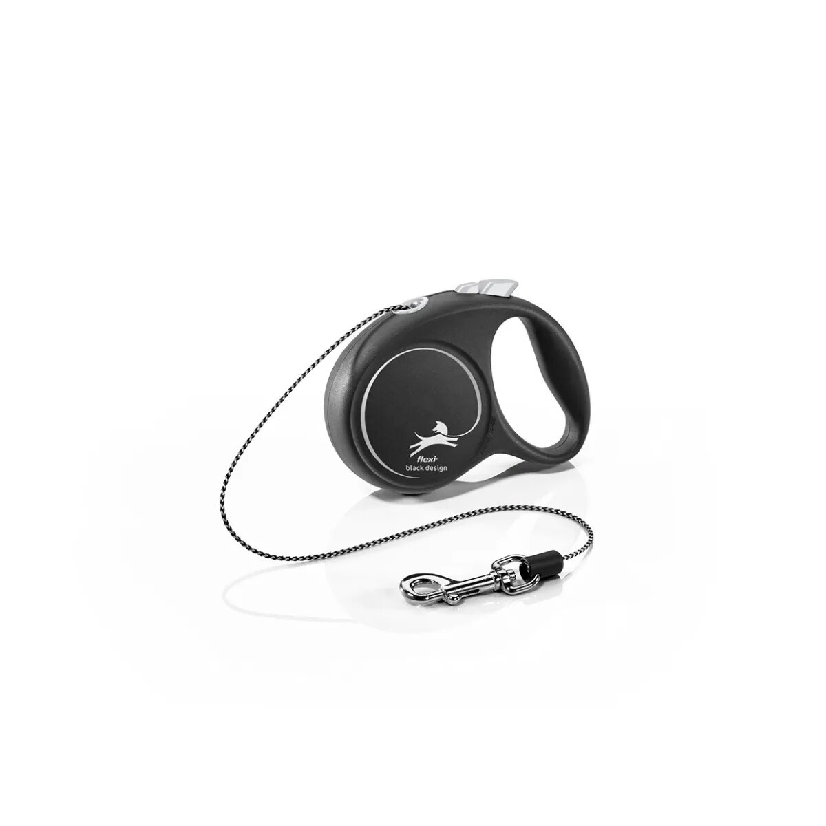 Flexi Black Design lesă șnur retractabilă câini poliester argintiu XS(8kg 3m)