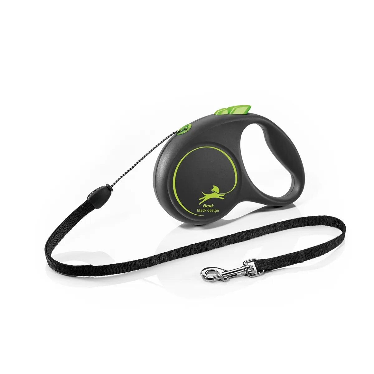 Flexi Black Design lesă șnur retractabilă câini poliester verde S(12kg 5m)