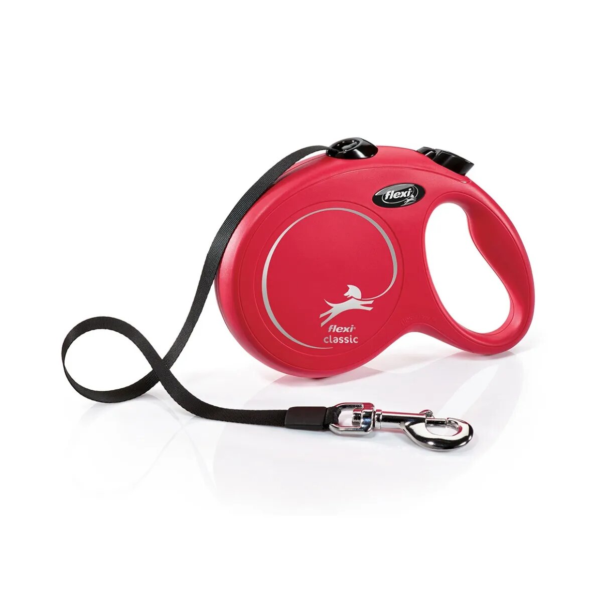 Flexi Classic lesă bandă retractabilă câini nylon roșu L(50kg 5m)