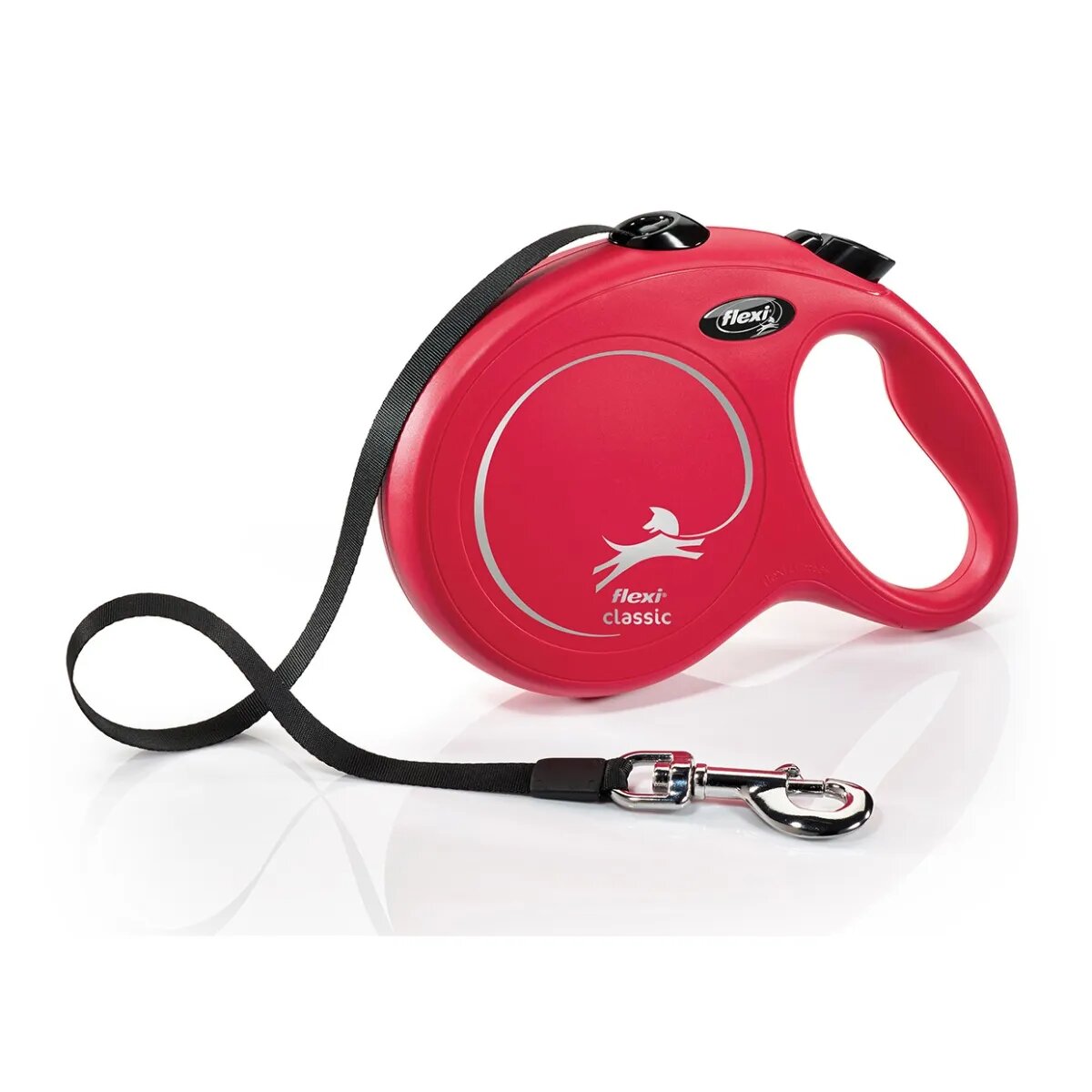 Flexi Classic lesă bandă retractabilă câini nylon roșu L(50kg 8m)