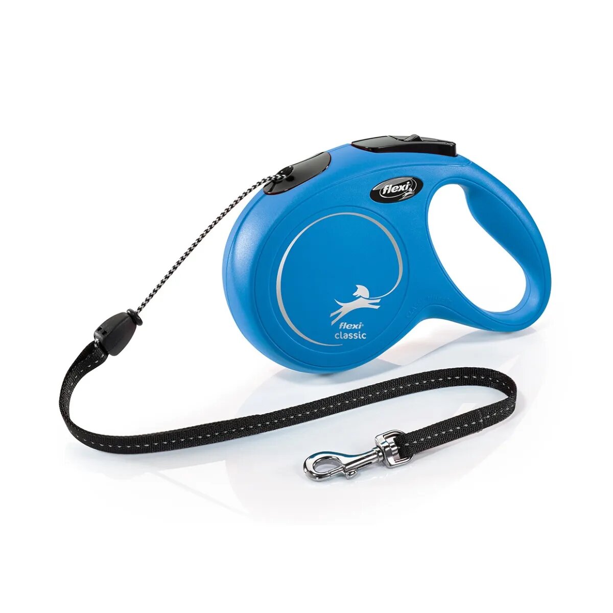 Flexi Classic lesă șnur retractabilă câini reflectorizant poliester albastru M(20kg 8m)