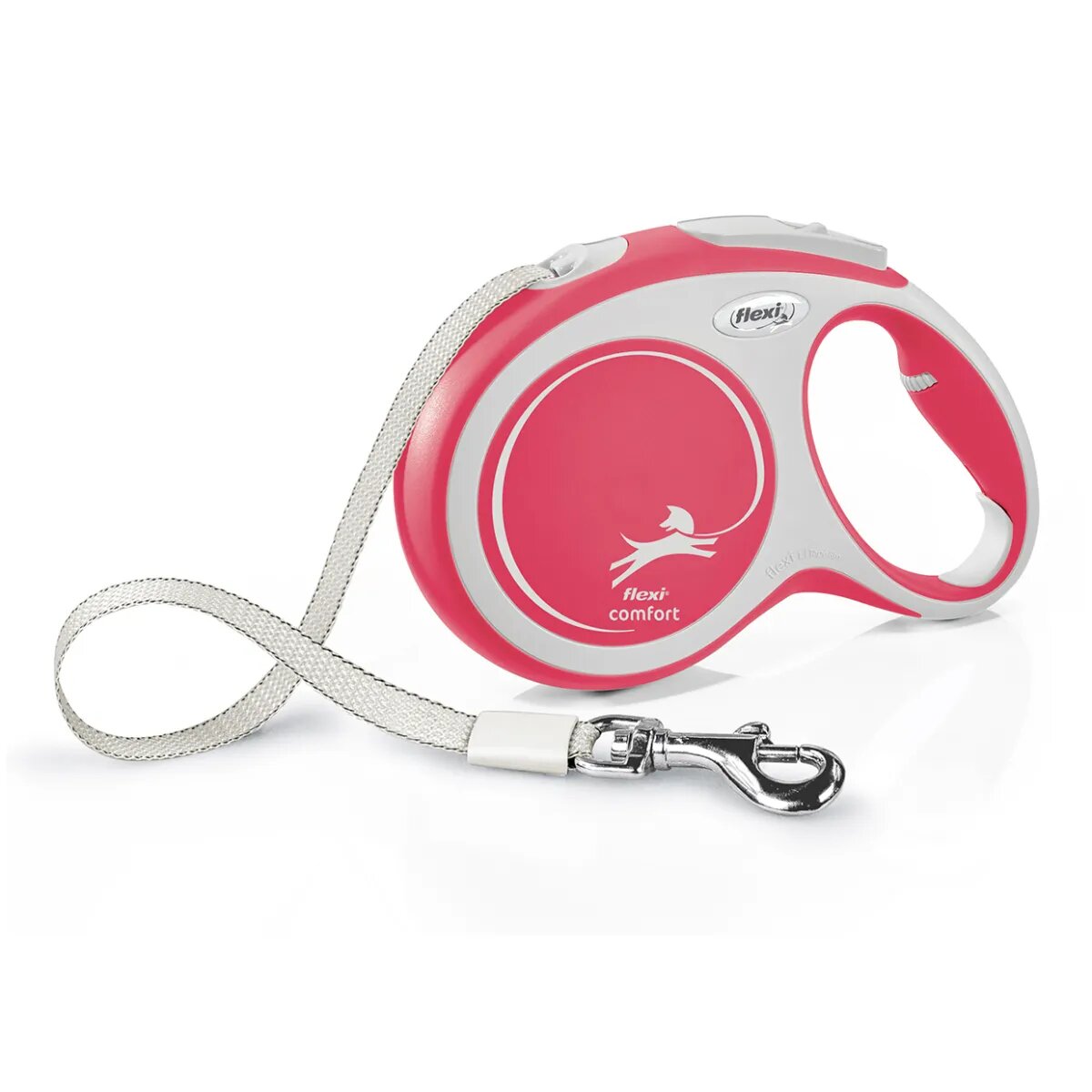Flexi Comfort lesă bandă retractabilă câini nylon roșu L(50kg 8m)