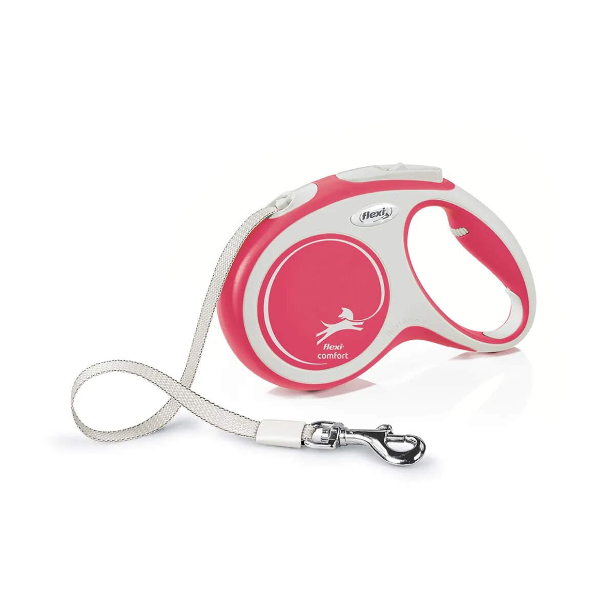 Flexi Comfort lesă bandă retractabilă câini nylon roșu M(25kg 5m)