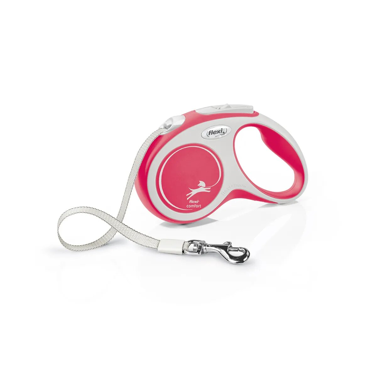 Flexi Comfort lesă bandă retractabilă câini nylon roșu S(15kg 5m)