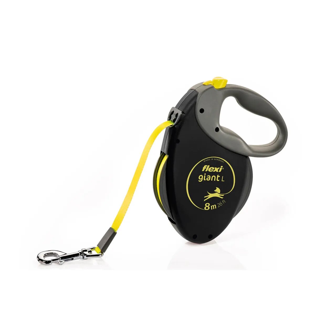 Flexi Giant lesă bandă retractabilă dresaj câini reflectorizant nylon neon L(50kg 8m)