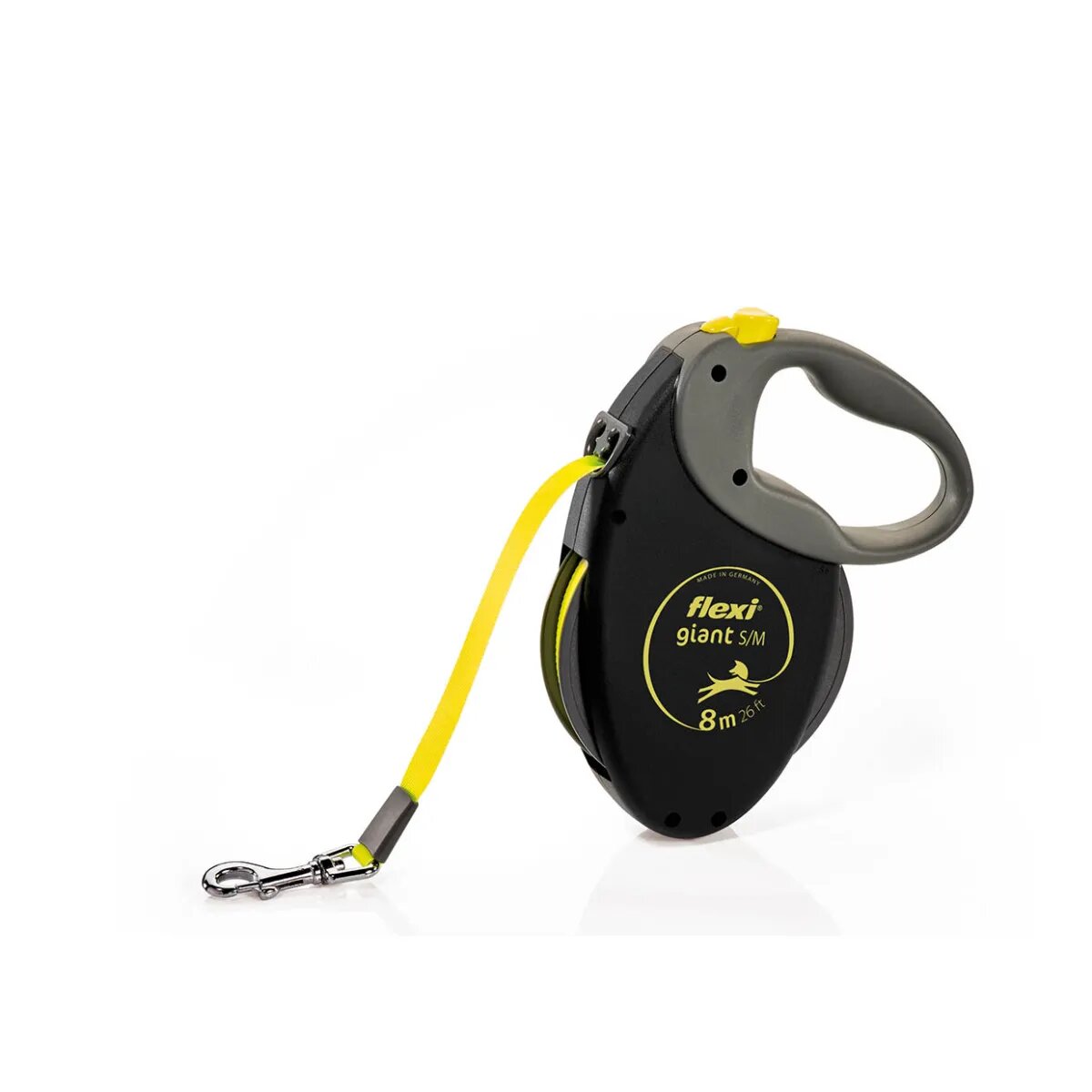 Flexi Giant lesă bandă retractabilă dresaj câini reflectorizant nylon neon M(25kg 8m)