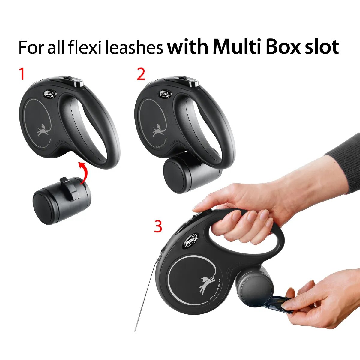 Flexi Multi Box recompense & pungi igienice accesoriu stocare câini plastic negru S-L