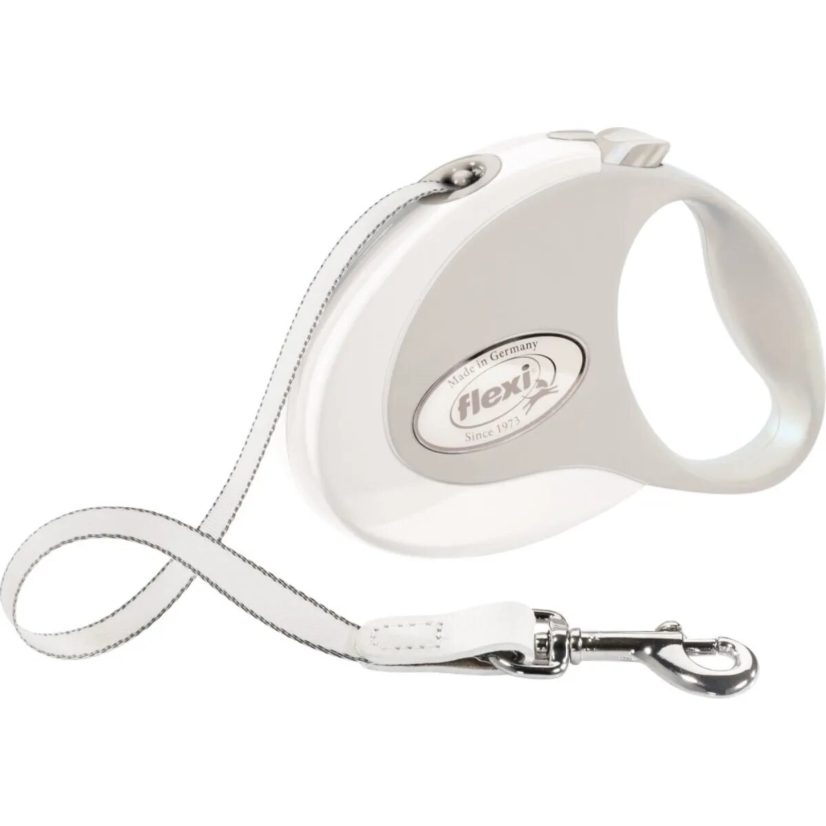 Flexi Style lesă retractabilă câini nylon alb S(12kg 3m)