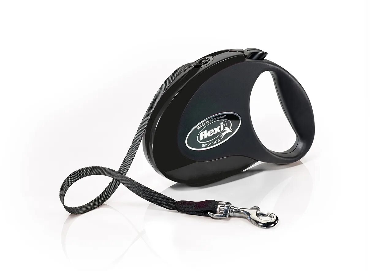 Flexi Style lesă retractabilă câini nylon negru M(25kg 5m)