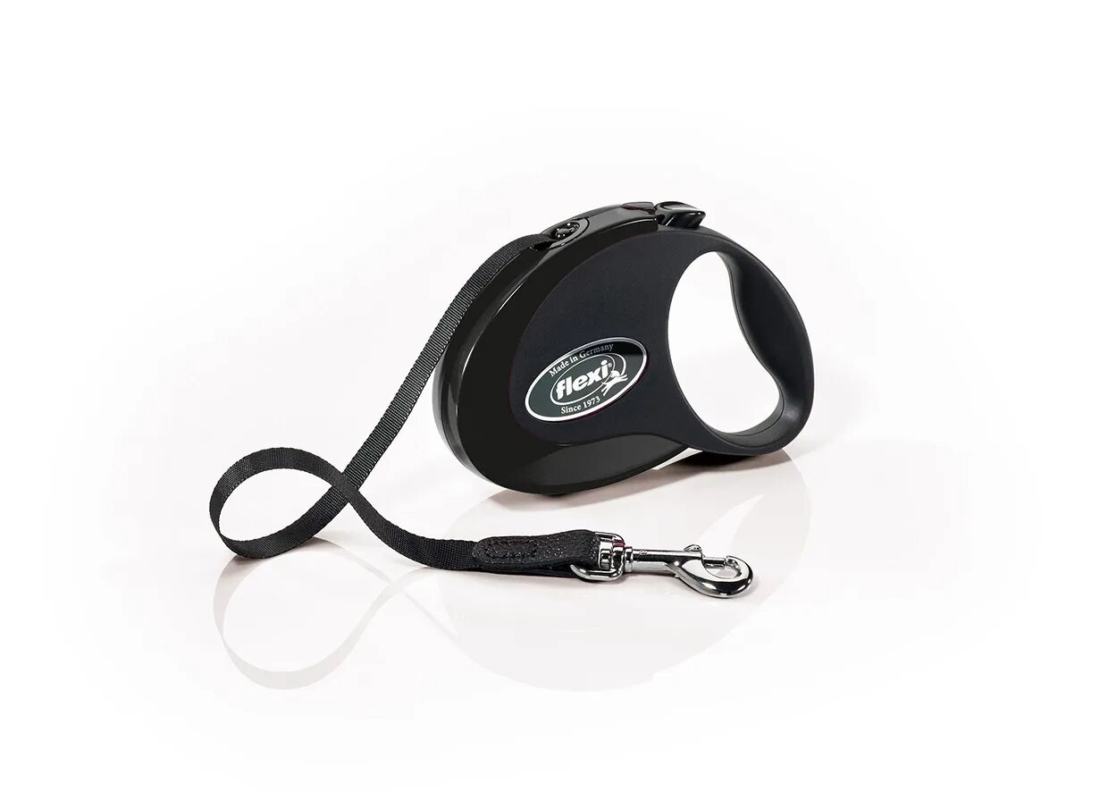 Flexi Style lesă retractabilă câini nylon negru S(12kg 3m)