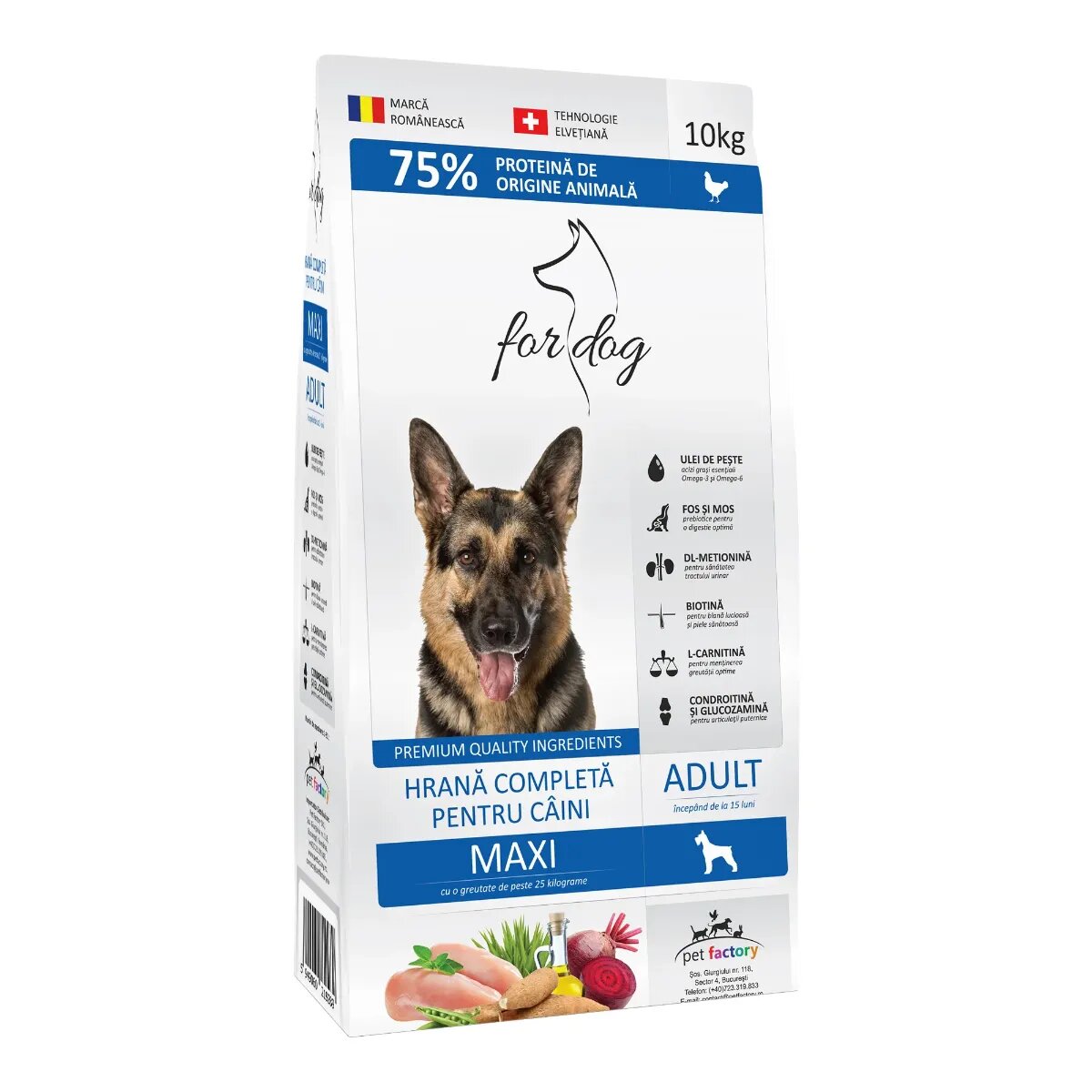 FOR DOG Adult Maxi L-XL Pasăre hrană uscată câini 10kg