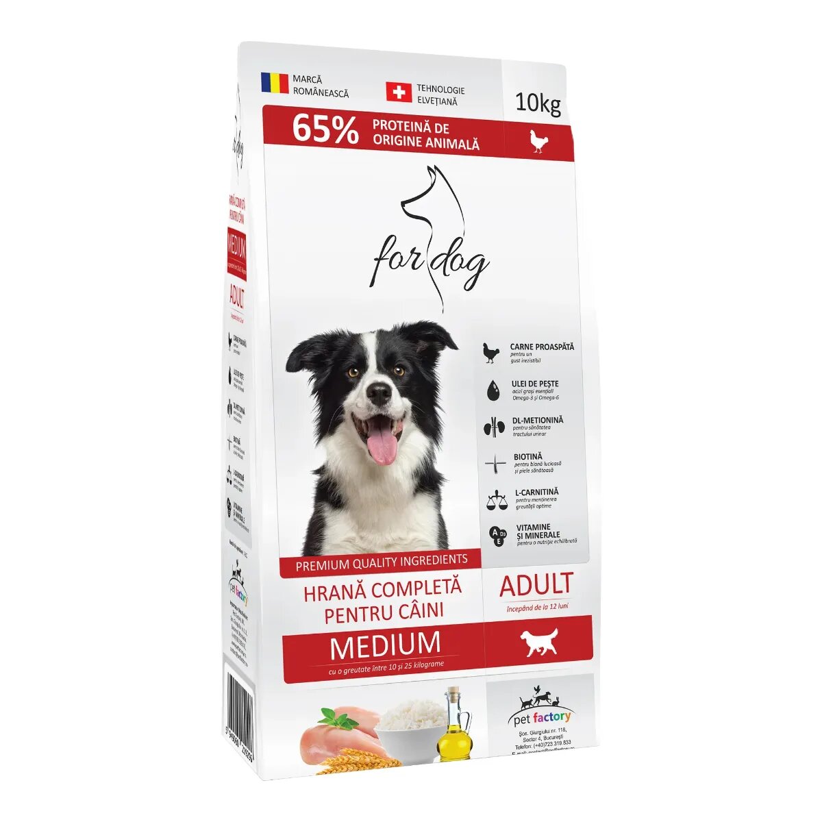 FOR DOG Adult Medium M Pasăre hrană uscată câini 10kg