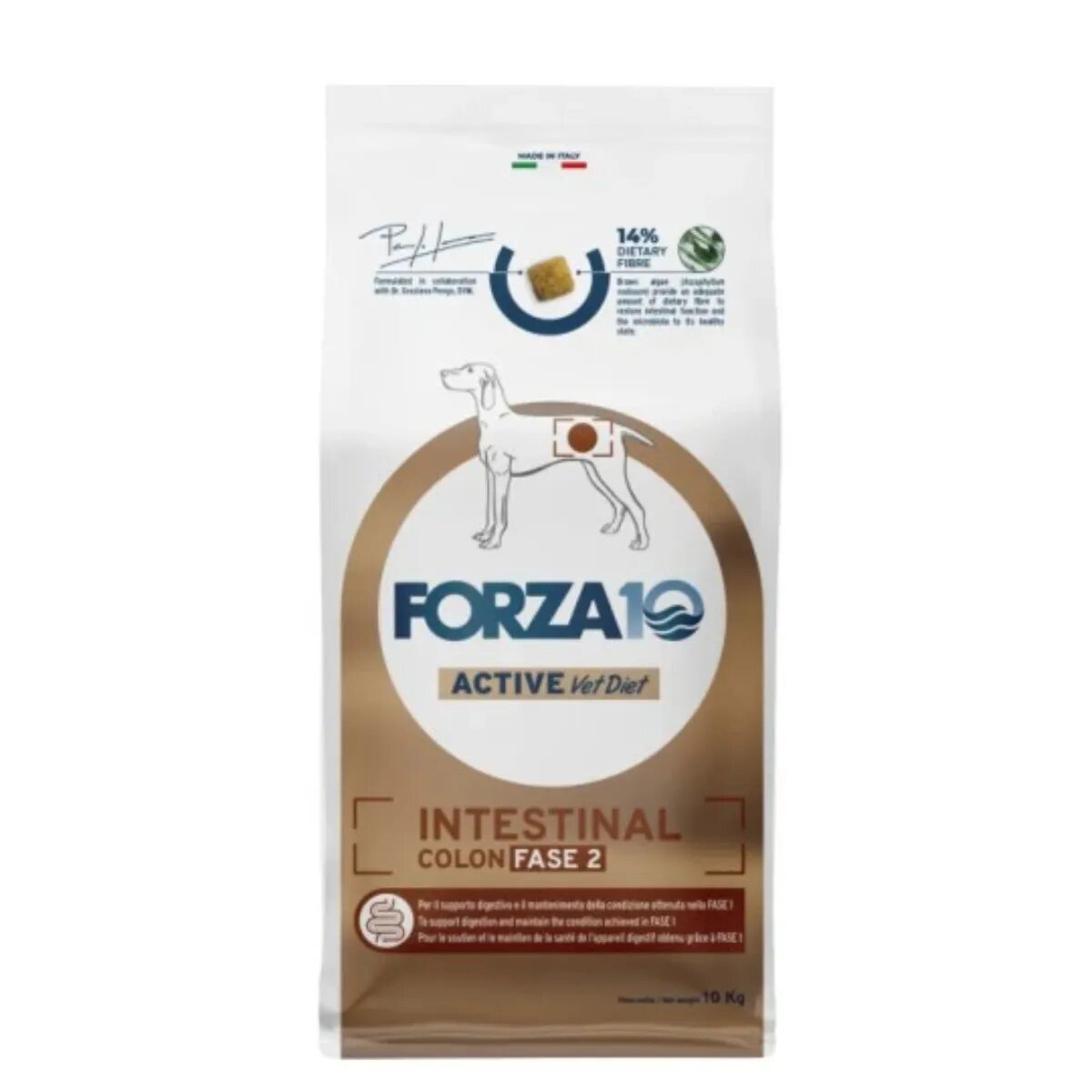 FORZA10 Active VetDiet Intestinal Colon Fase 2 XS-XL Pește dietă veterinară hrană uscată monoproteică câini sistem digestiv 10kg