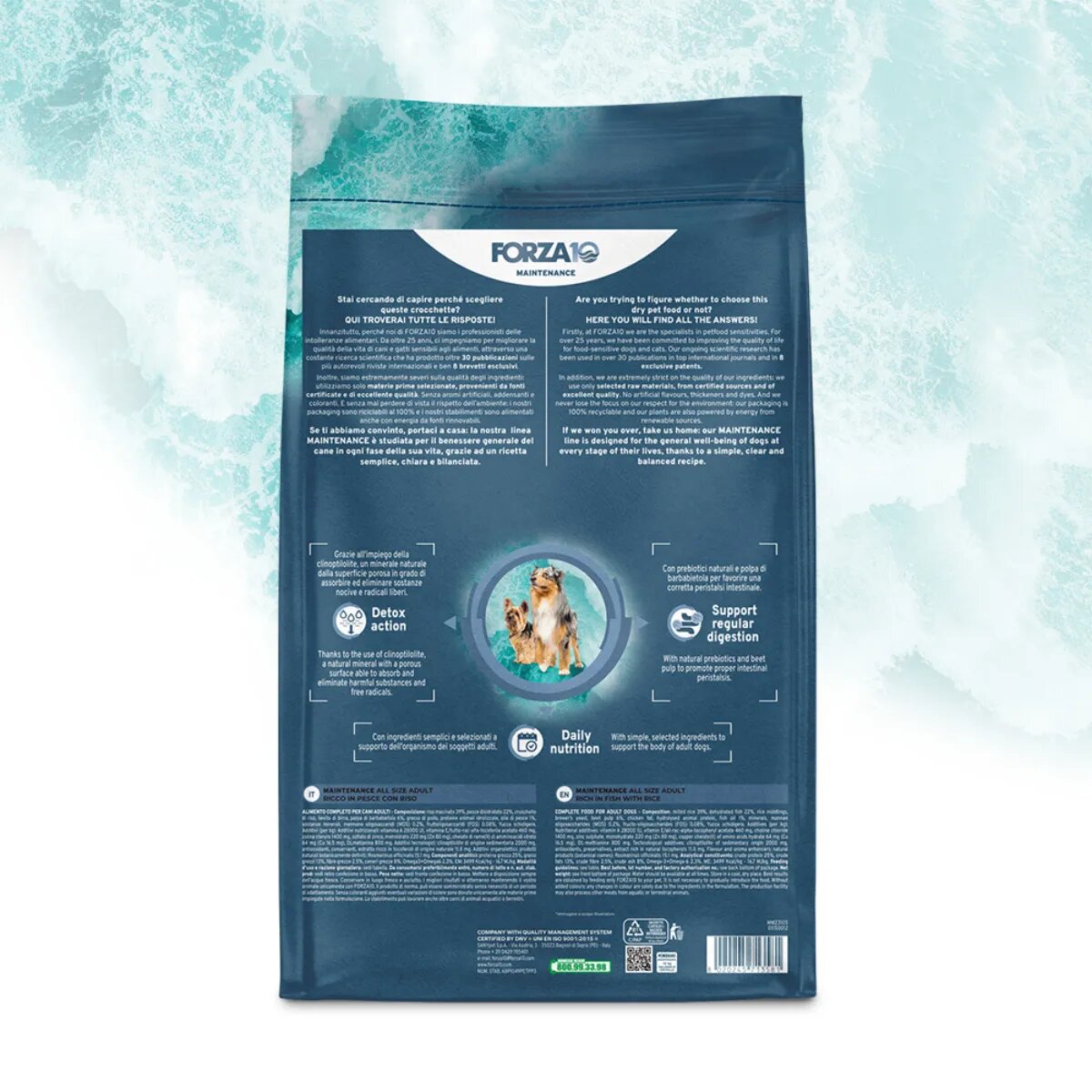 FORZA10 Maintenance XS-XL Pește și Orez hrană uscată câini 12kg