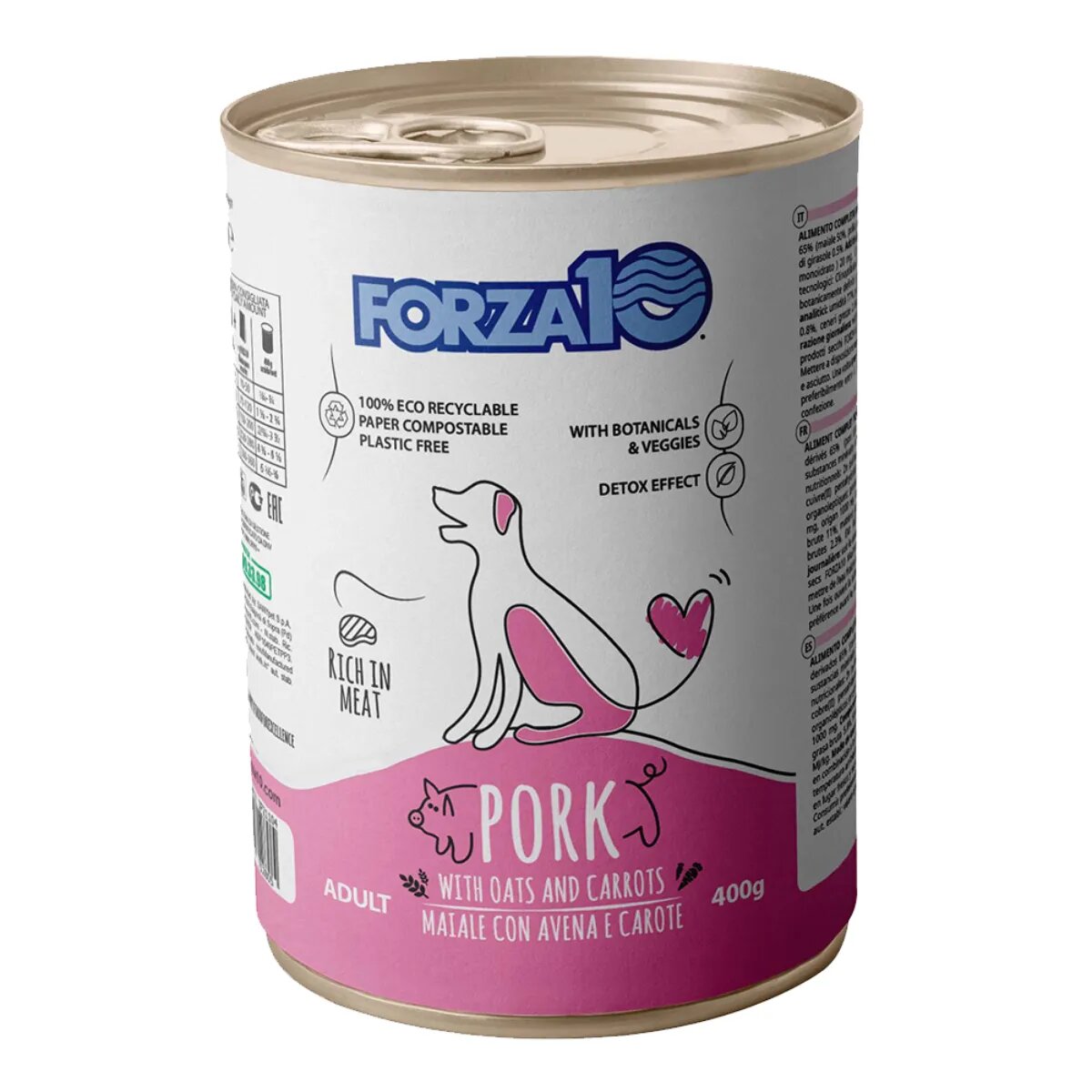FORZA10 Maintenance XS-XL Porc și Morcov conservă hrană umedă câini (pate) 400g