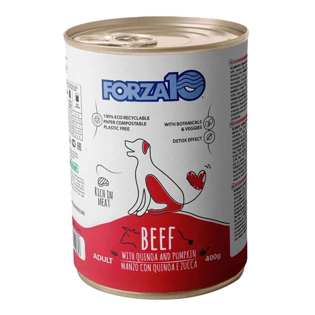 FORZA10 Maintenance XS-XL Vită și Quinoa conservă hrană umedă câini (pate) 400g