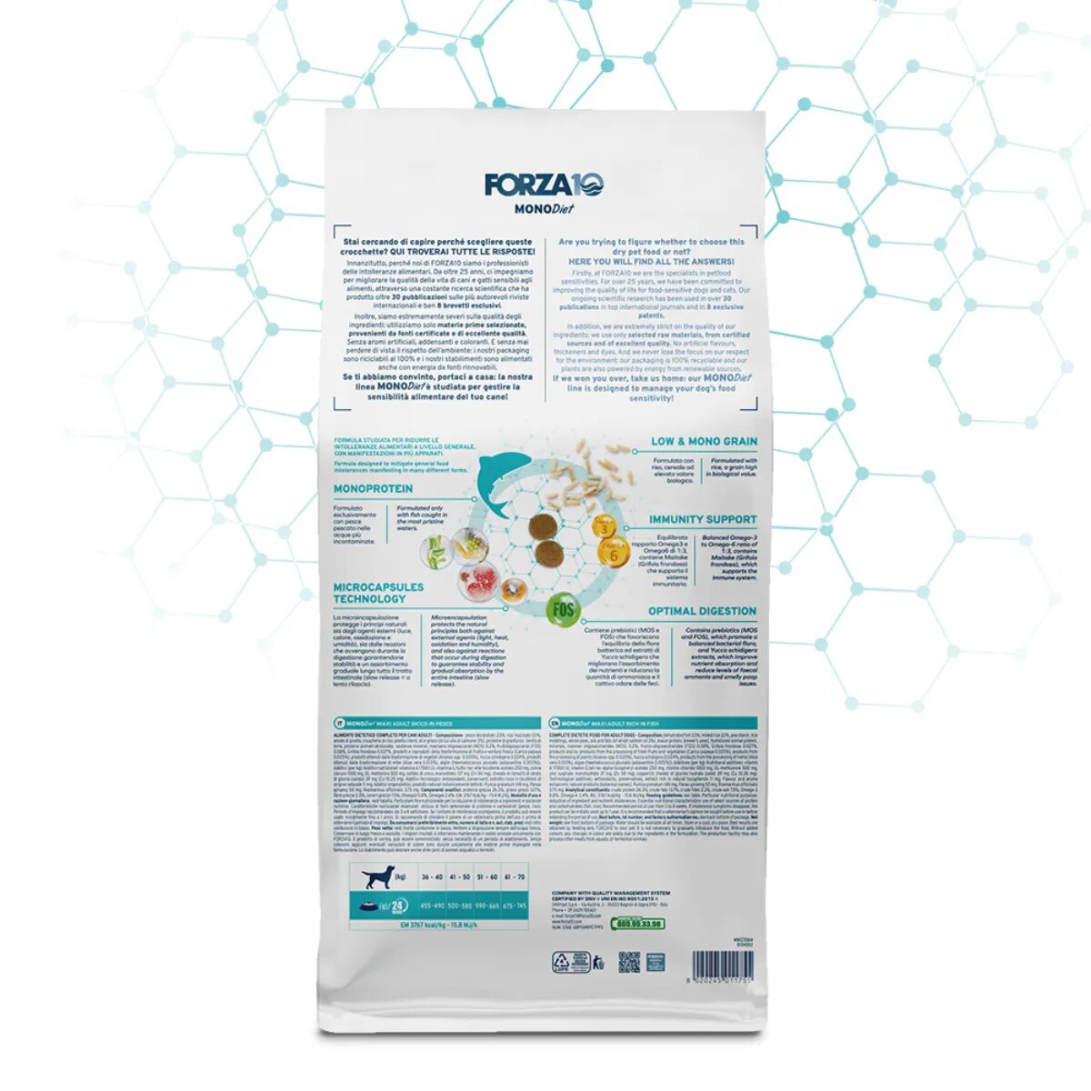 FORZA10 Monodiet Maxi Adult L-XL Pește dietă veterinară hrană uscată monoproteică câini alergii 12kg