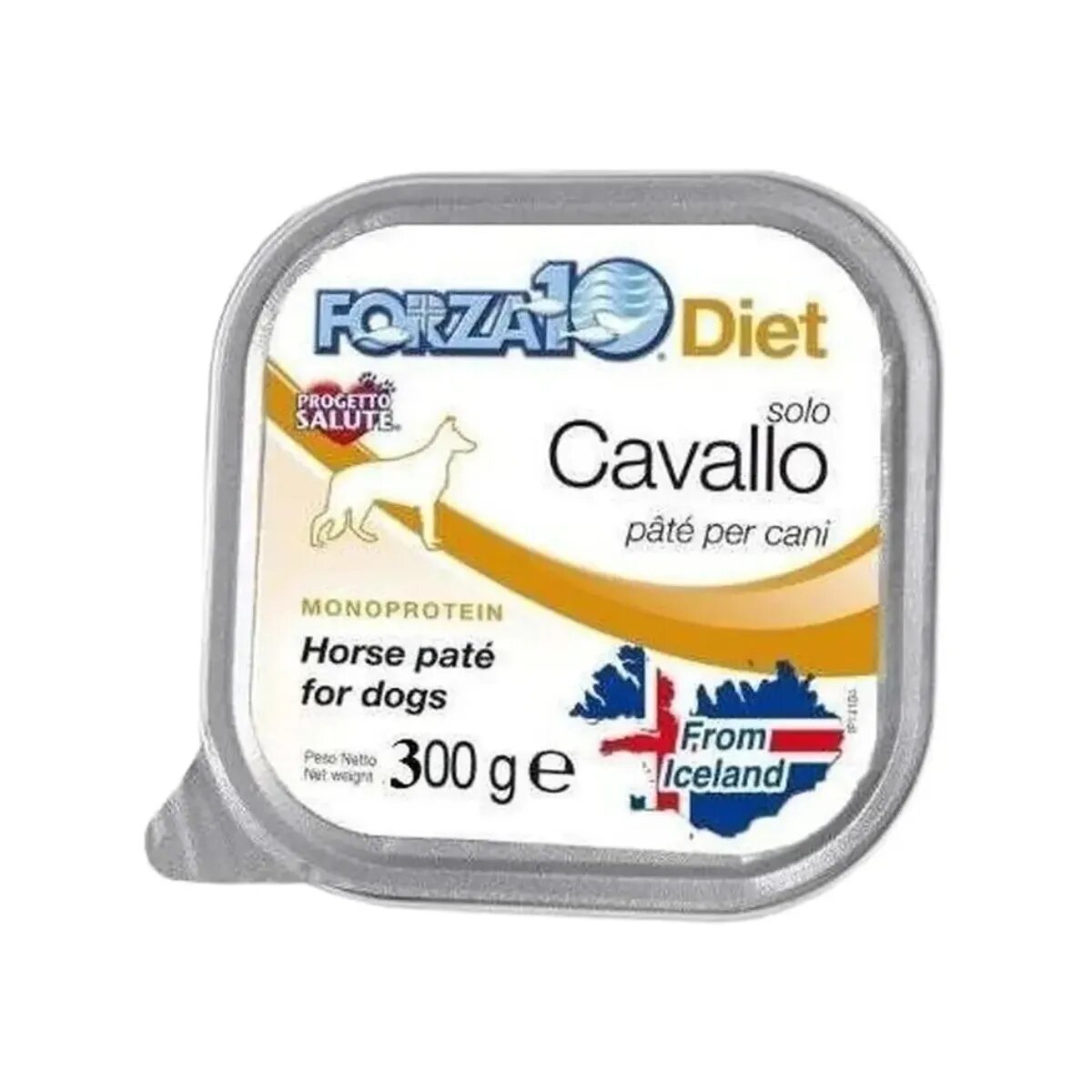 FORZA10 Monodiet Solo XS-XL Cal dietă veterinară tăviță hrană umedă monoproteică câini alergii (pate) 300g