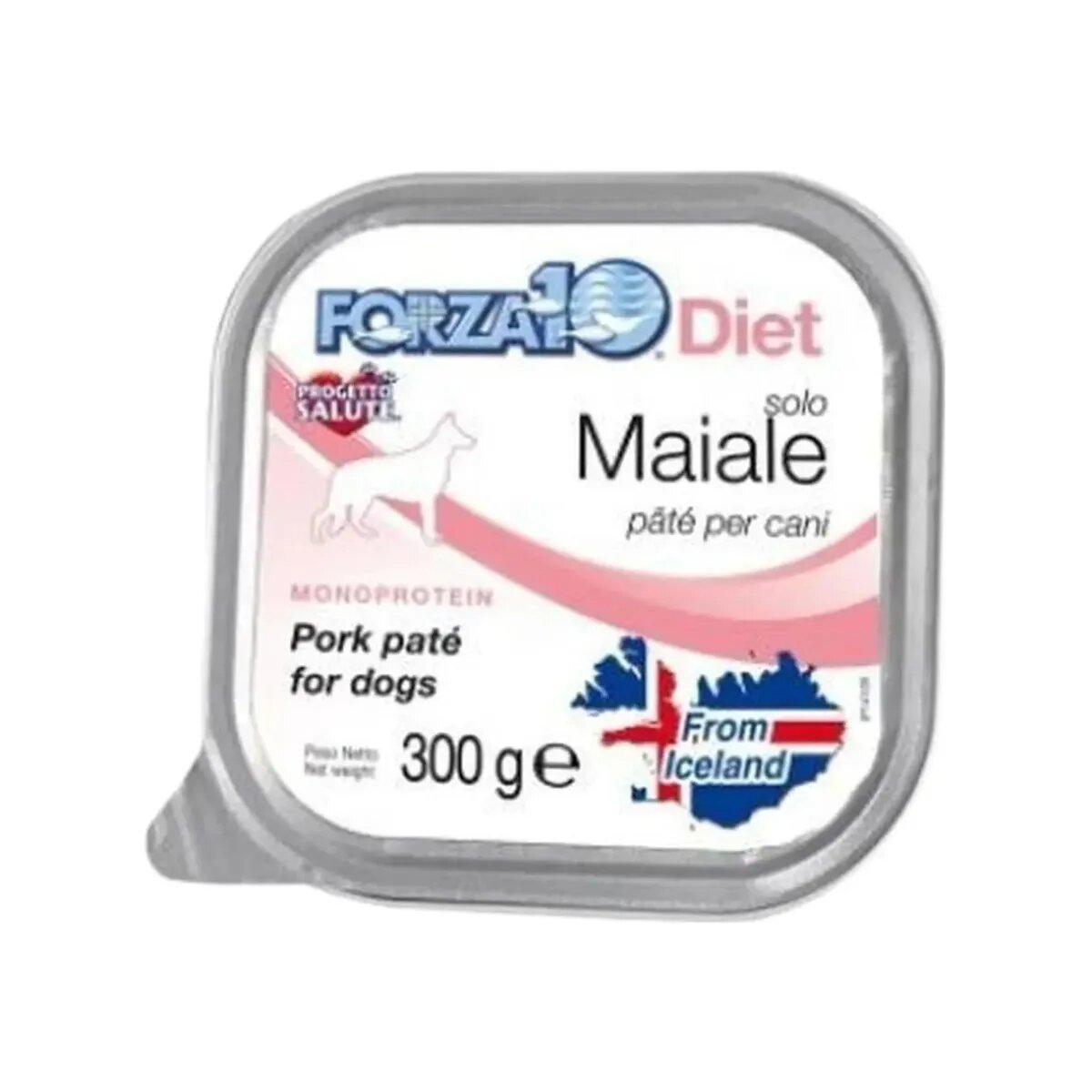 FORZA10 Monodiet Solo XS-XL Porc dietă veterinară tăviță hrană umedă monoproteică câini alergii (pate) 300g