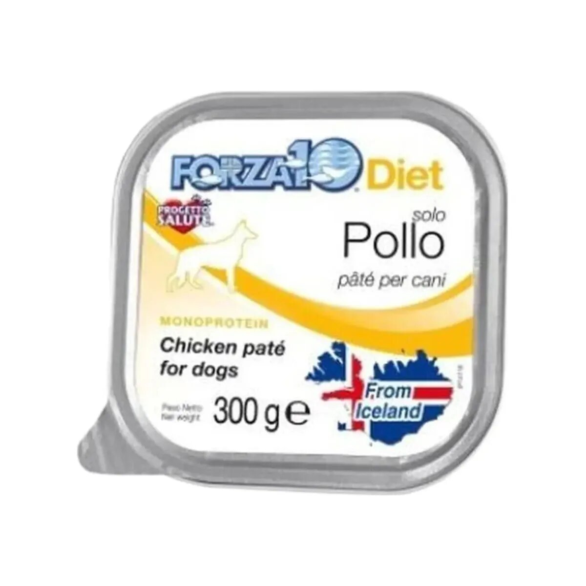 FORZA10 Monodiet Solo XS-XL Pui dietă veterinară tăviță hrană umedă monoproteică câini alergii (pate) 300g