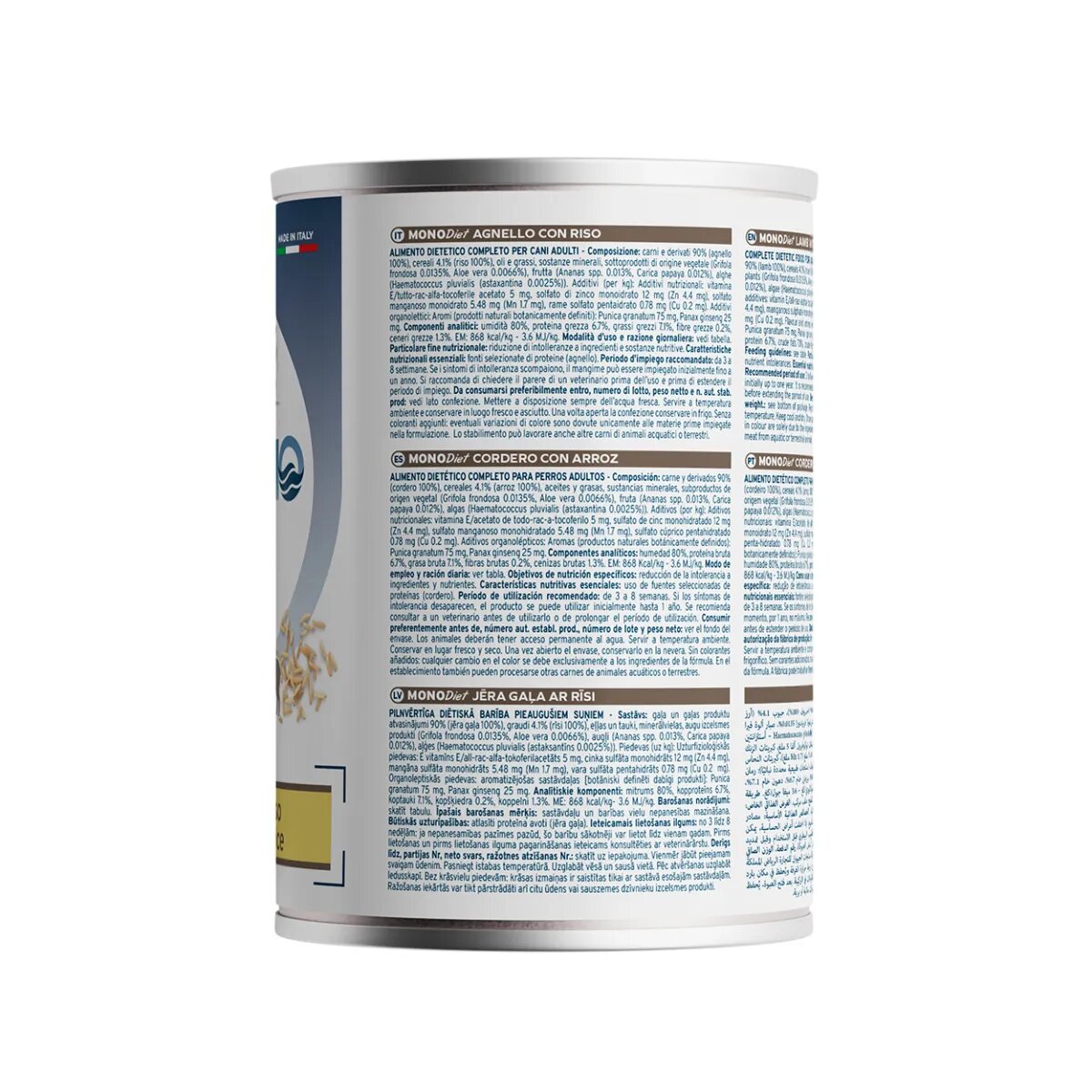 FORZA10 Monodiet XS-XL Miel și Orez dietă veterinară conservă hrană umedă monoproteică câini alergii (pate) 400g