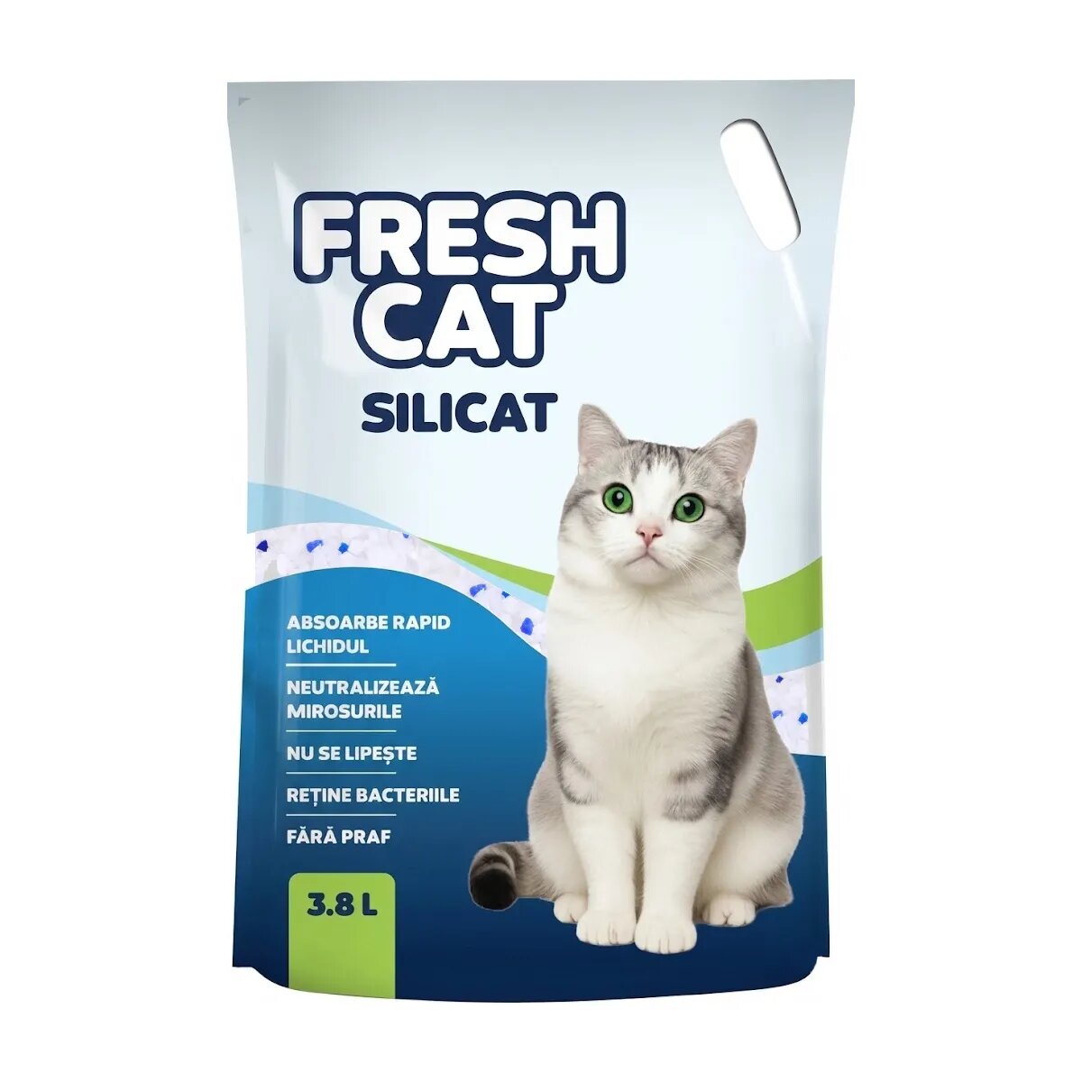 FRESH CAT așternut igienic pisici granule silicat neutralizare mirosuri 3.8l