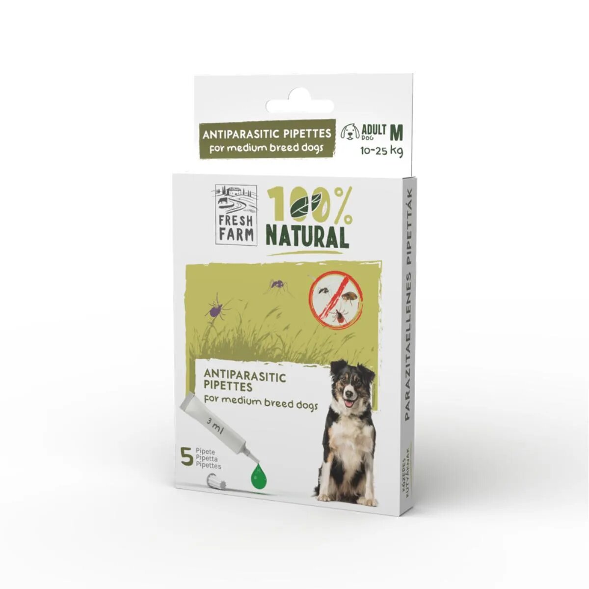 FRESH FARM deparazitare externă naturală câini pipetă repelentă deparazitare externă naturală câini M pipetă repelentă 3ml x 5buc