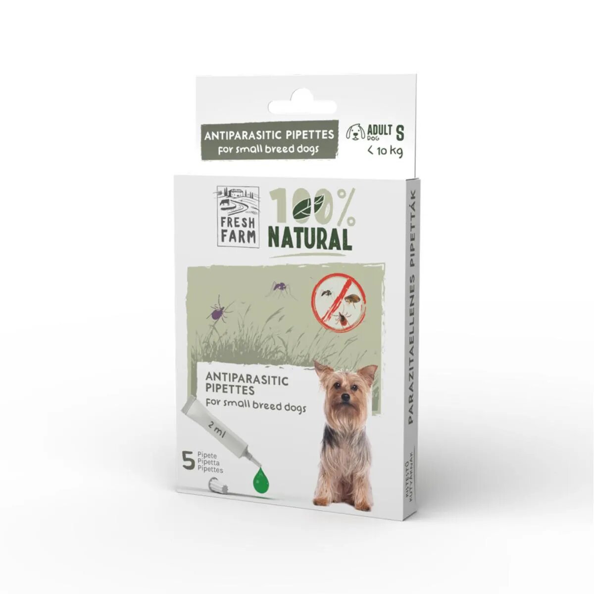 FRESH FARM deparazitare externă naturală câini pipetă repelentă deparazitare externă naturală câini XS-S pipetă repelentă 2ml x 5buc