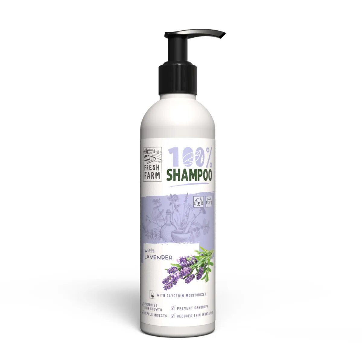 FRESH FARM Lavanda XS-XL șampon câini calmant flacon 250ml