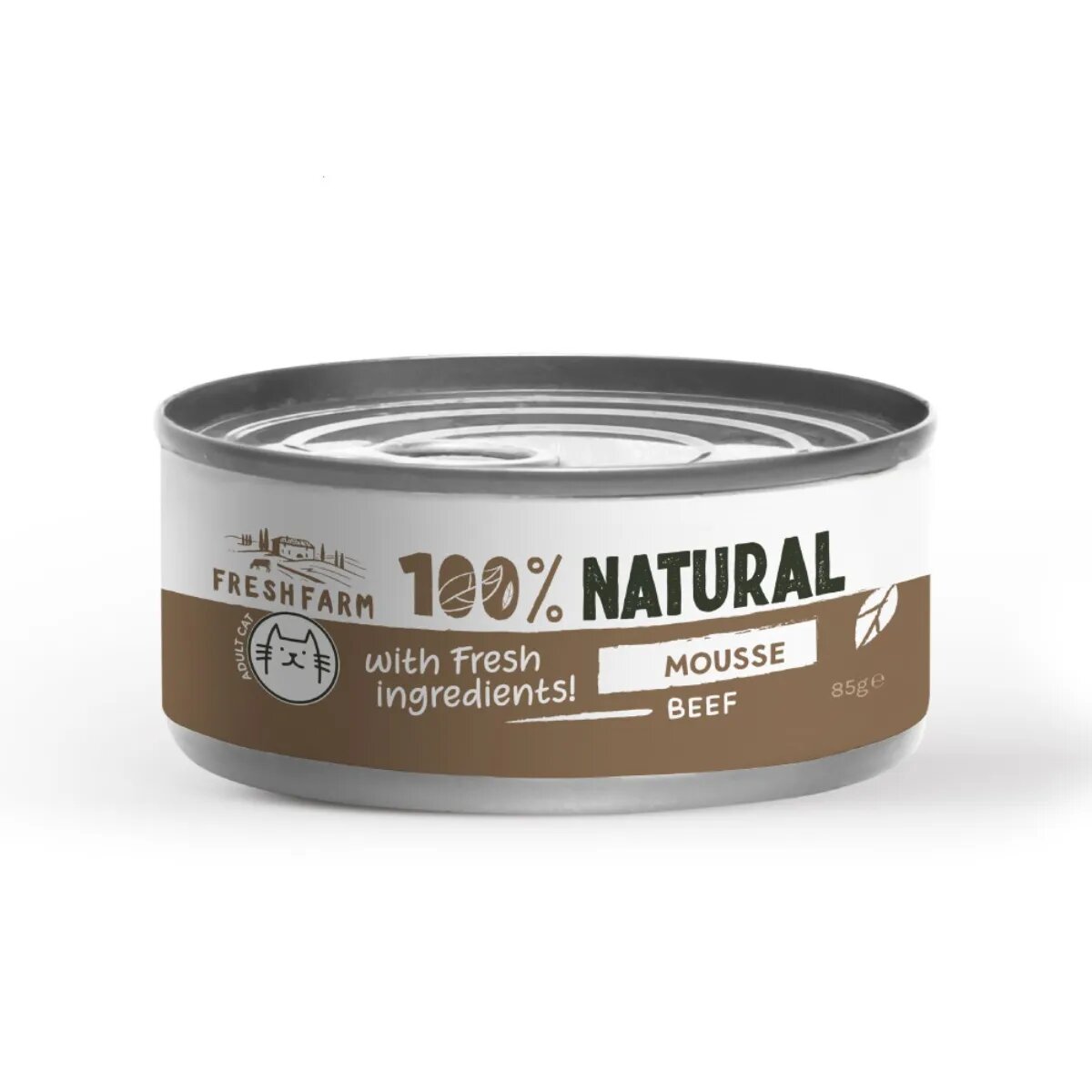 FRESH FARM Mousse Vită conservă hrană umedă fără cereale pisici (pate) 85g