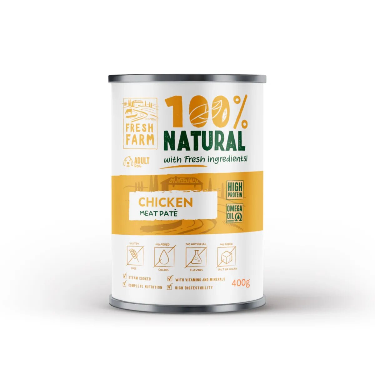 FRESH FARM Smooth XS-XL Pui conservă hrană umedă câini (pate) 400g