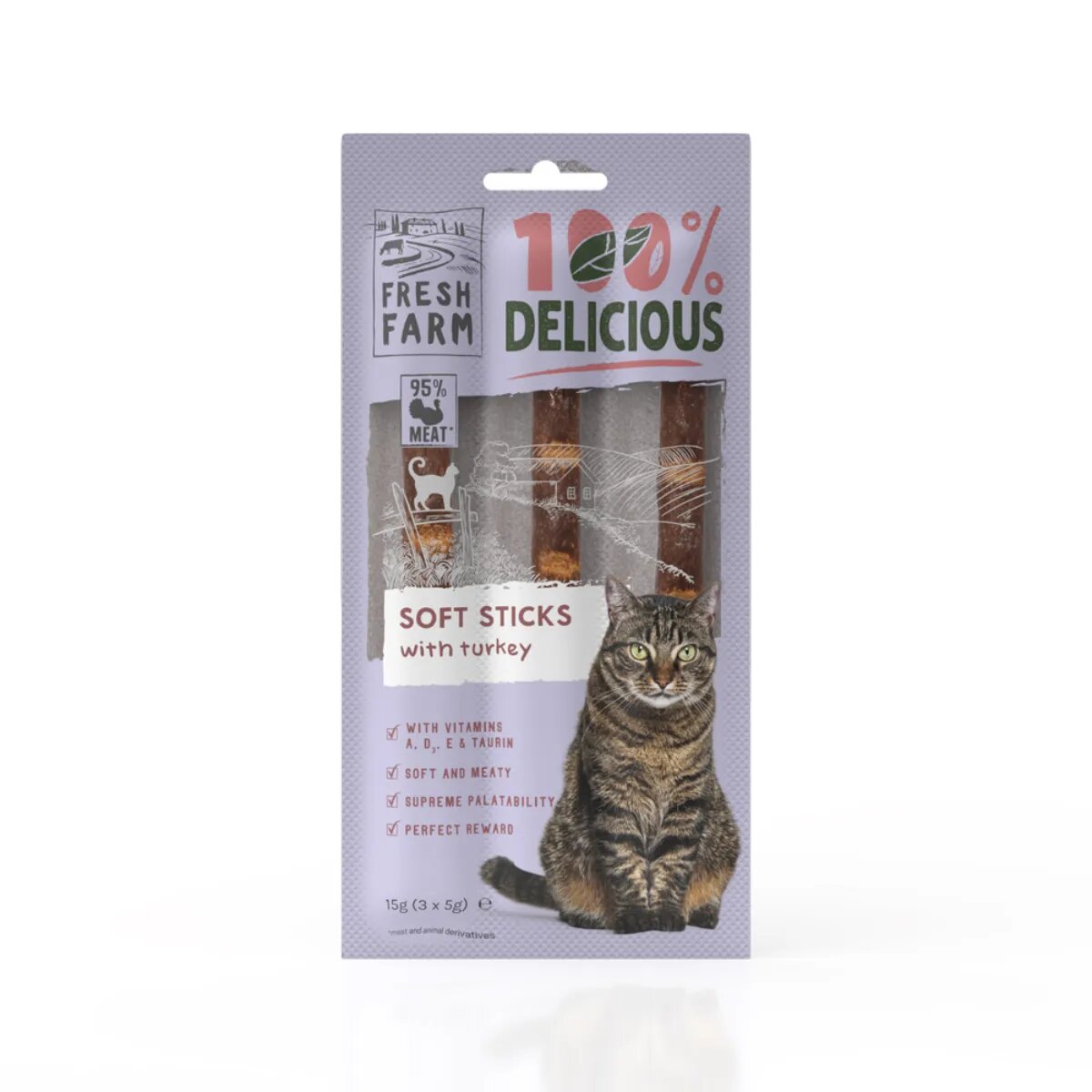 FRESH FARM Soft Sticks Curcan punguță recompense pisici 15g
