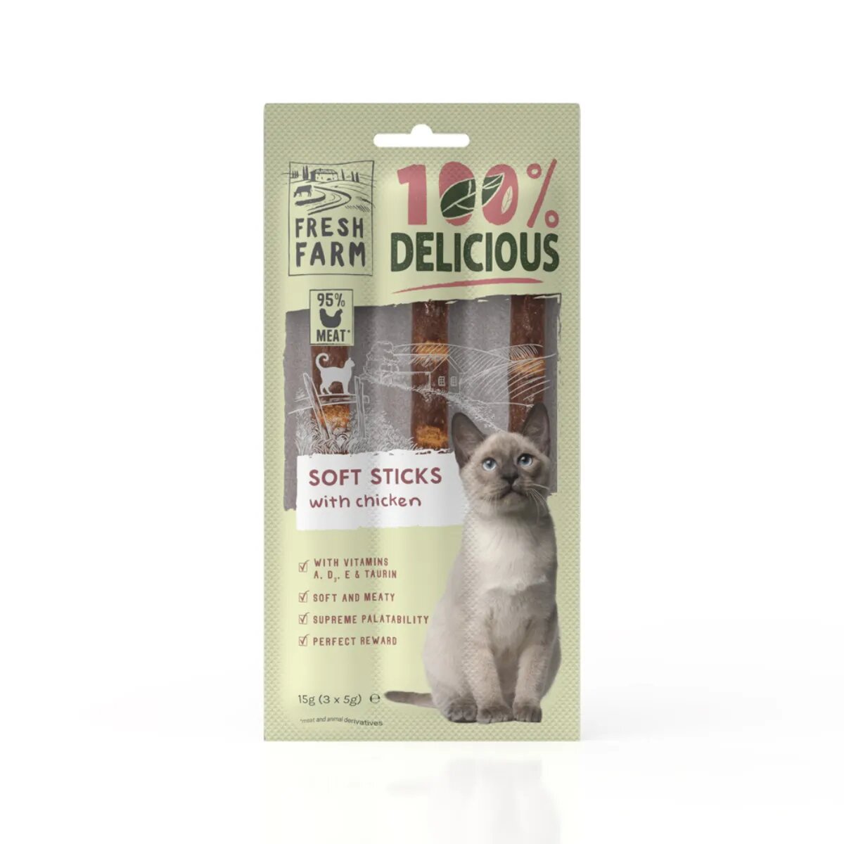 FRESH FARM Soft Sticks Pui punguță recompense pisici 15g