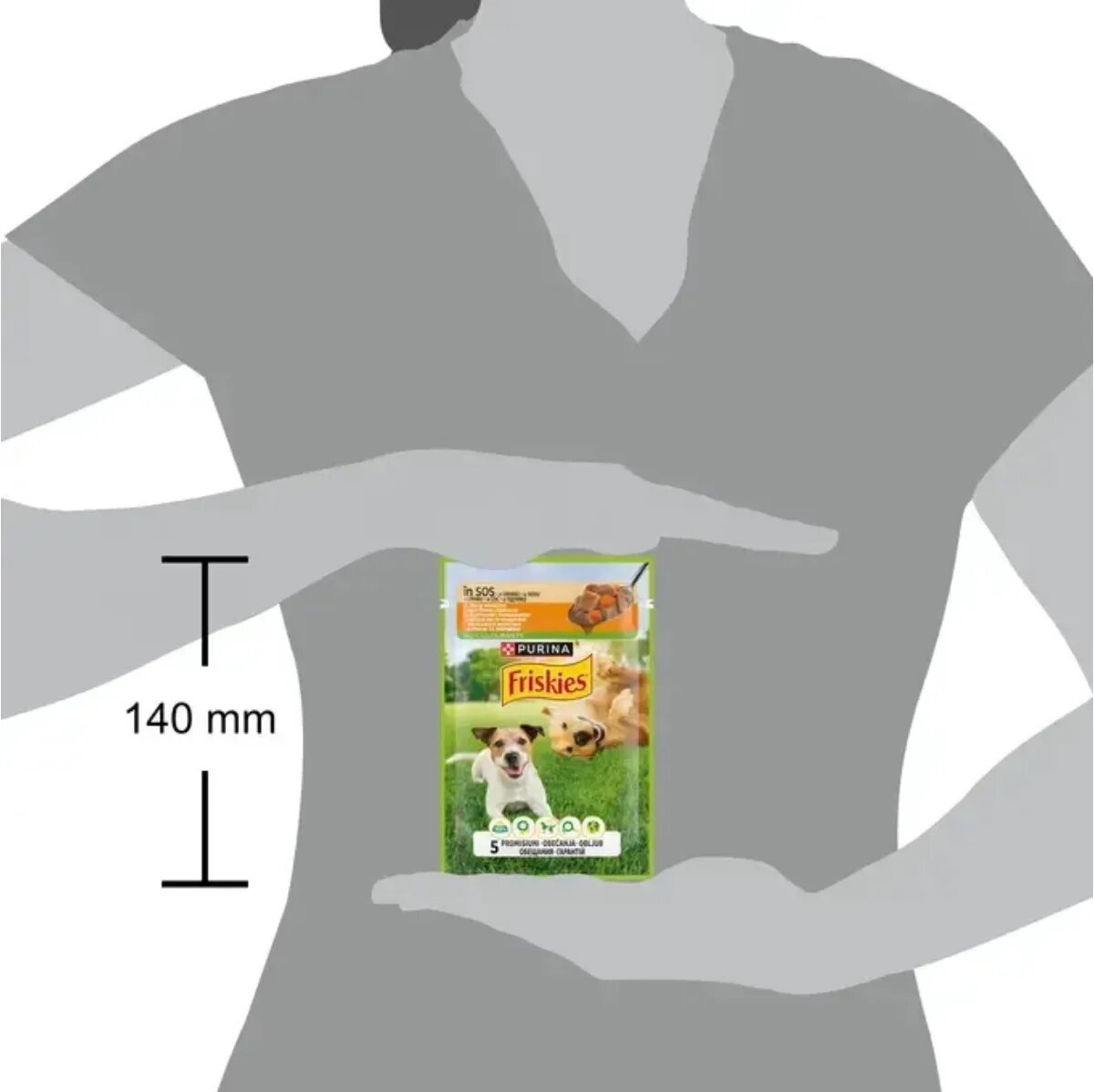 Friskies Adult XS-XL Pui și Morcov plic hrană umedă câini (în sos) 85g