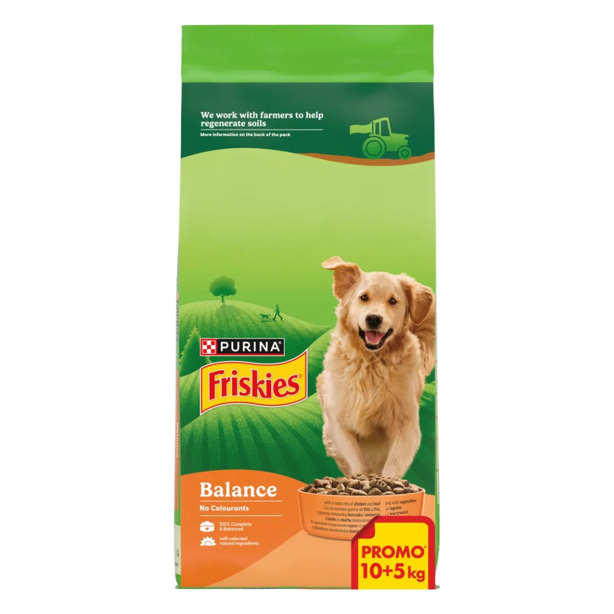 Friskies Balance XS-XL Pui și Legume hrană uscată câini 10kg+5kg GRATUIT